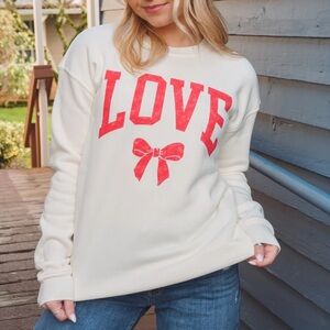 Oat Collective Love Bow Pullover Crewneck Size Small & Medium